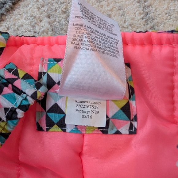 Carters Girls Snow Pants Geometric Snow Bibs | Size 4T | Like New Pink, Teal, BL - Picture 6 of 6